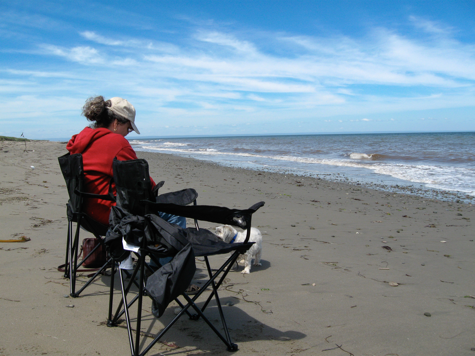 woman in beach chair on beach