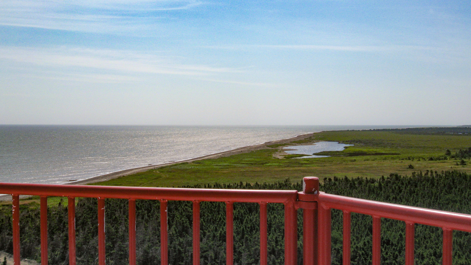 view from the lighthouse at Miscou Beach